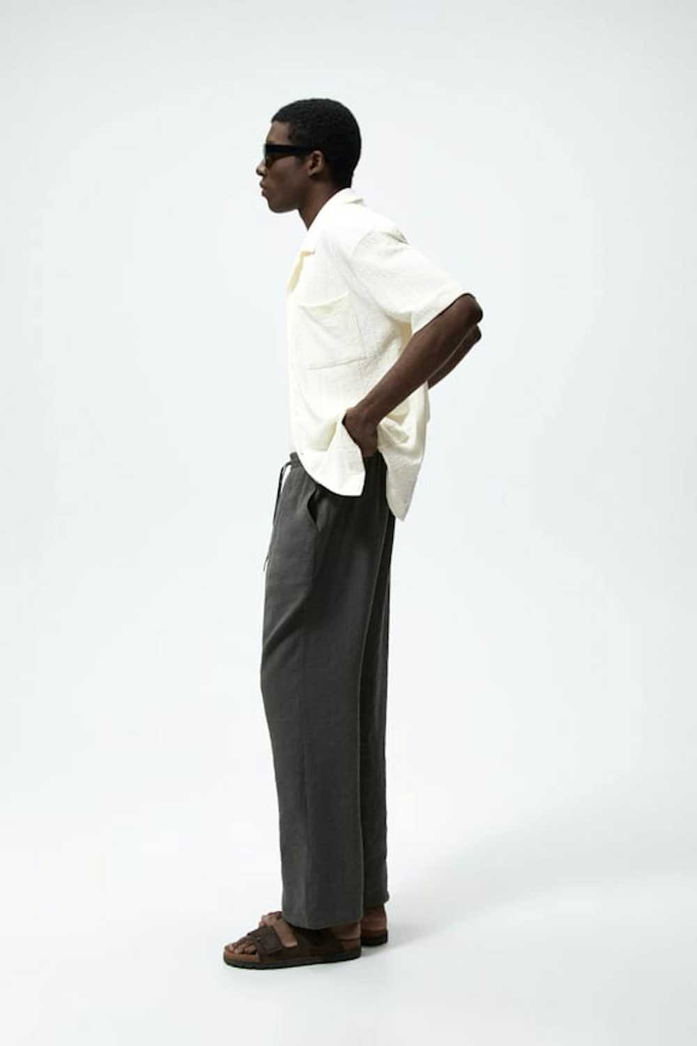 Zara Zara Rustic Textured Shirt Oyster White 0761… - image 9