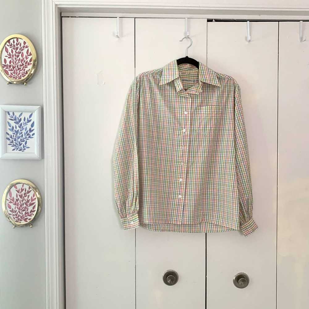 Dior Vintage Dior Pastel Pinstripe Button Down Si… - image 1