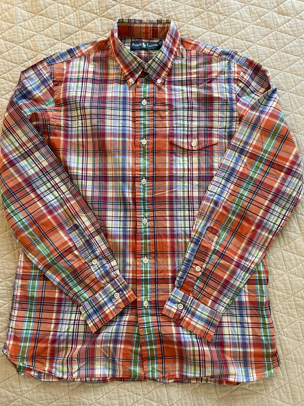 90s Polo ralph lauren madras plaid shirt. medium – Vintage Sponsor