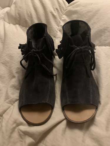 Marc Jacobs Navy suede open toe moccasins