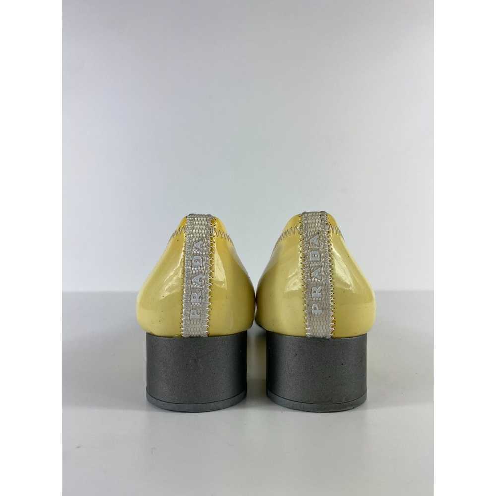 Prada Prada Patent Leather Block Heels Pumps Yell… - image 3