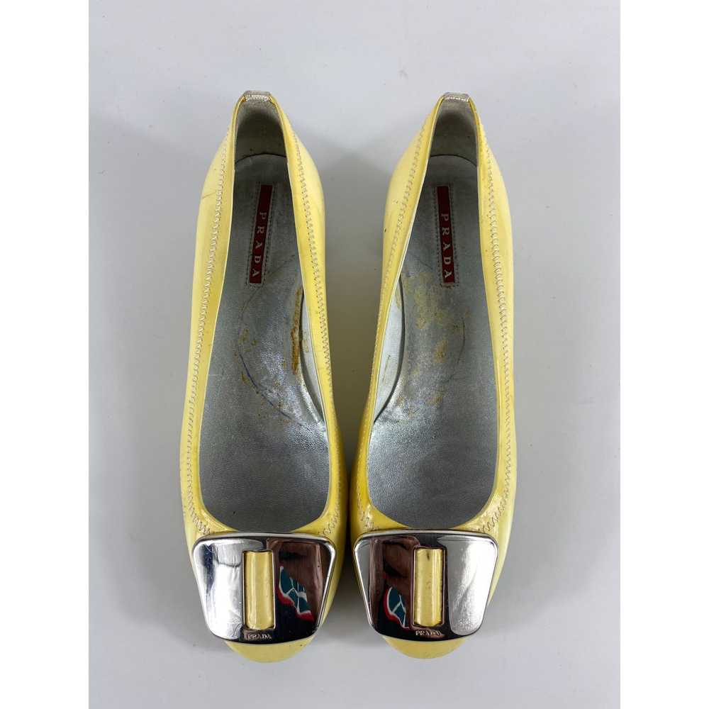 Prada Prada Patent Leather Block Heels Pumps Yell… - image 5