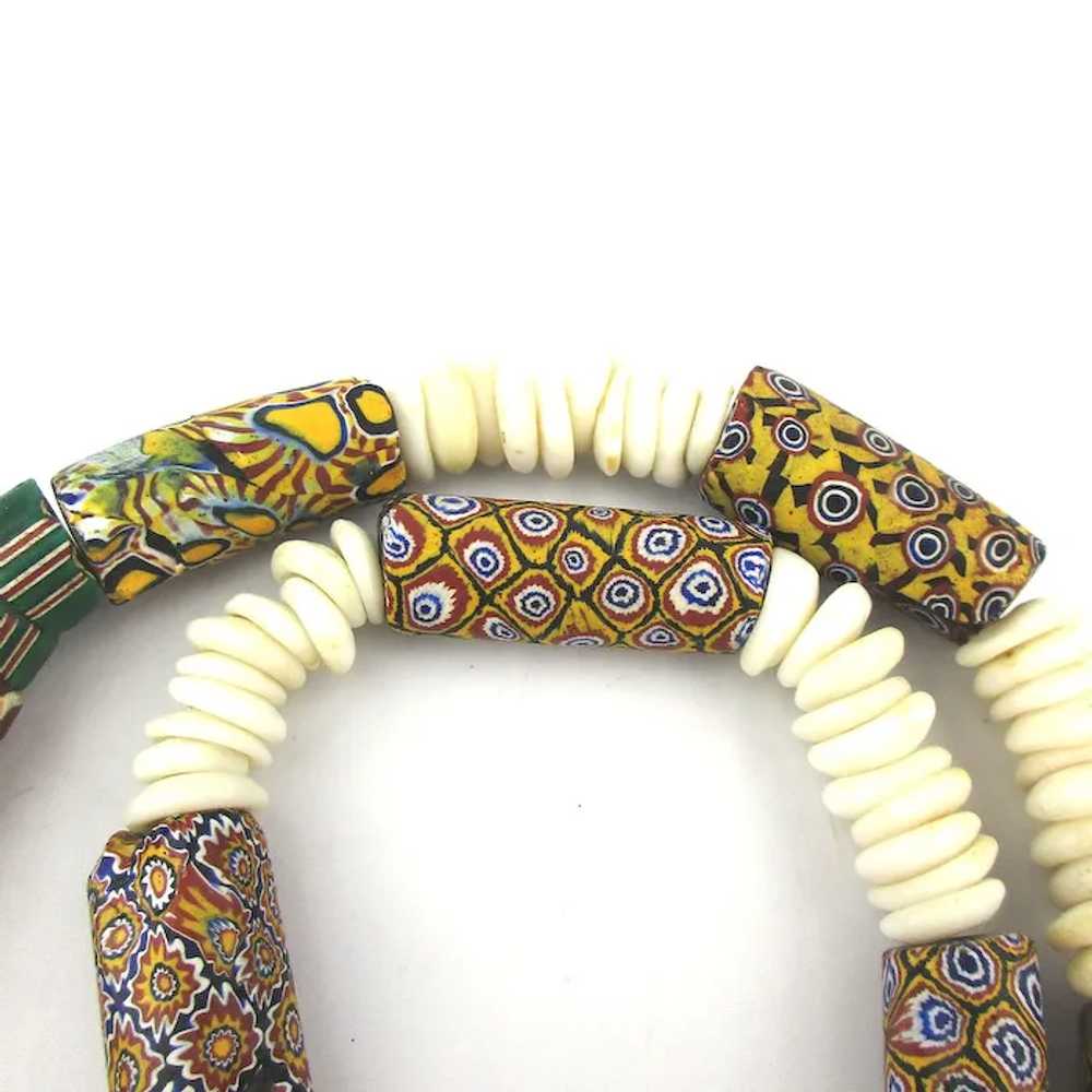 Vintage African Venetian Millefiori Glass Bead Ne… - image 2