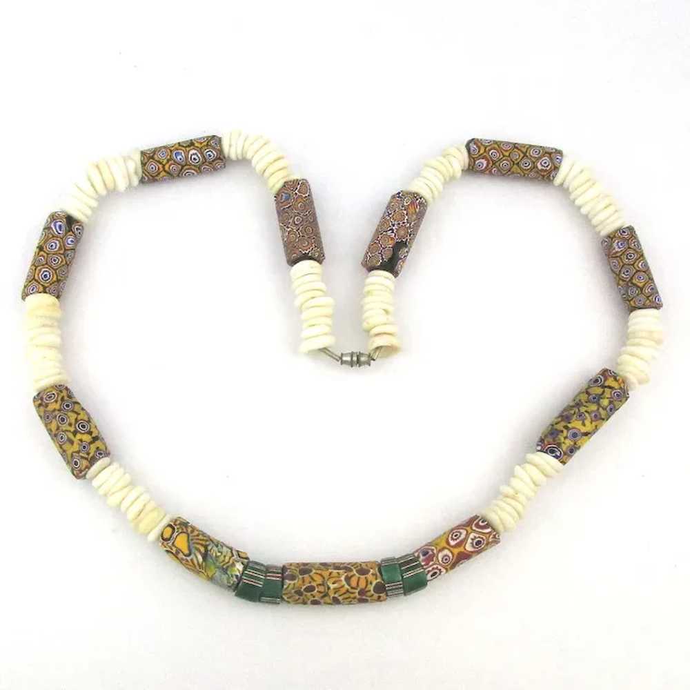 Vintage African Venetian Millefiori Glass Bead Ne… - image 3