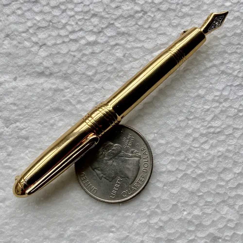 Long Carolee Fountain Pen Pin Brooch 1960s - image 2
