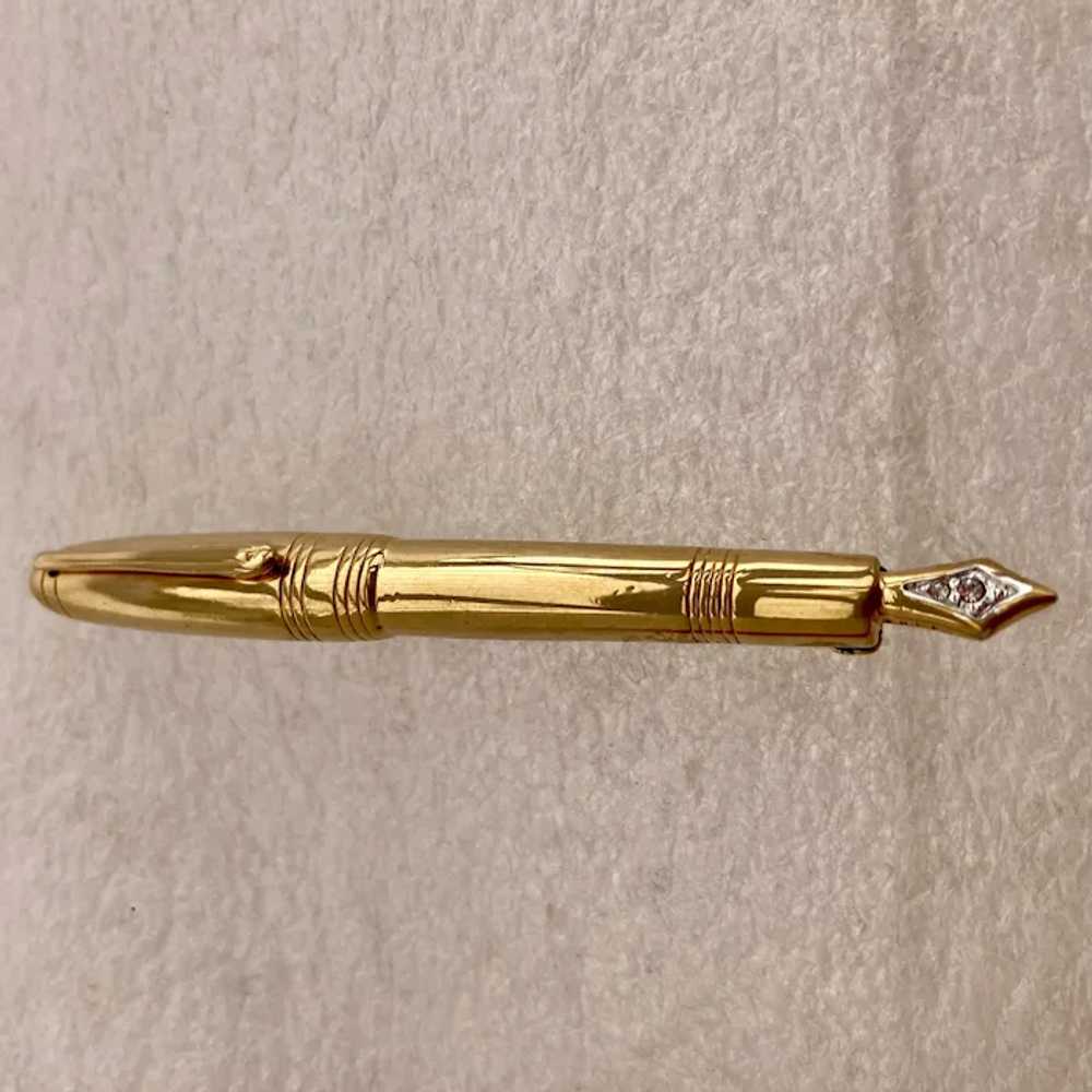 Long Carolee Fountain Pen Pin Brooch 1960s - image 3