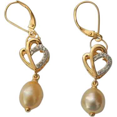 Golden South Sea Pearl Gold Earrings Chandelier De