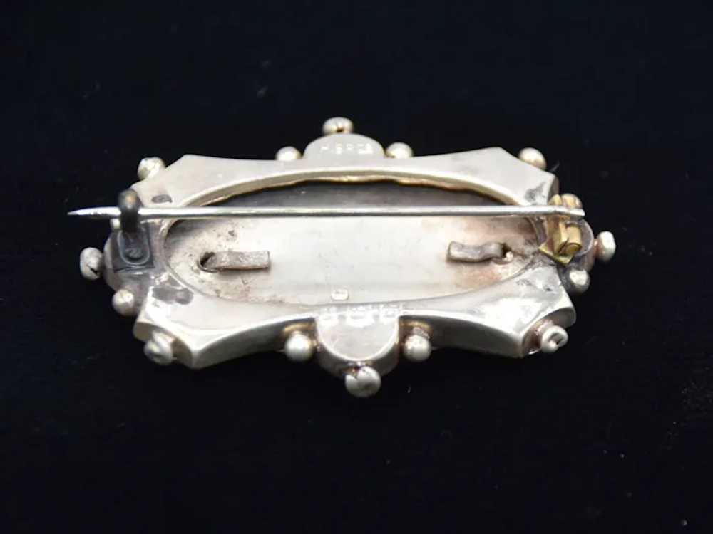 English Victorian Aesthetic Brooch, Sterling with… - image 7