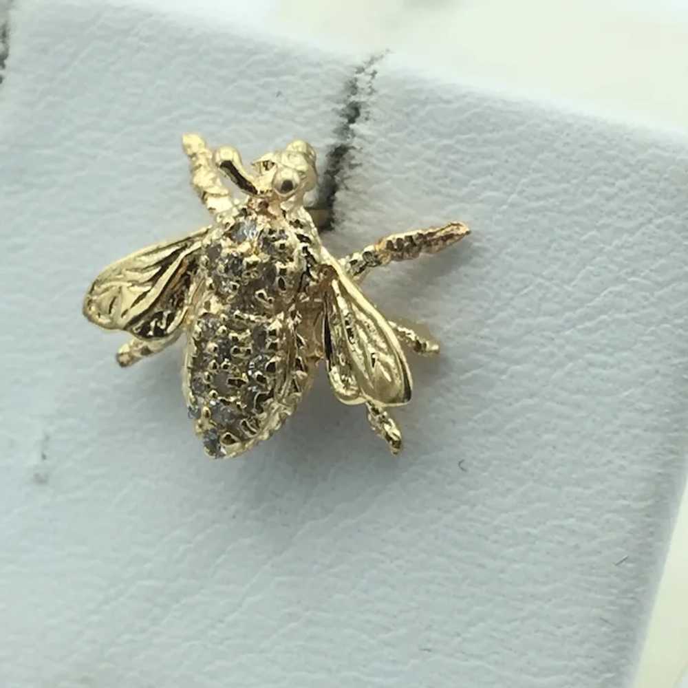 14KY 0.20ctw Bee Pin - image 2