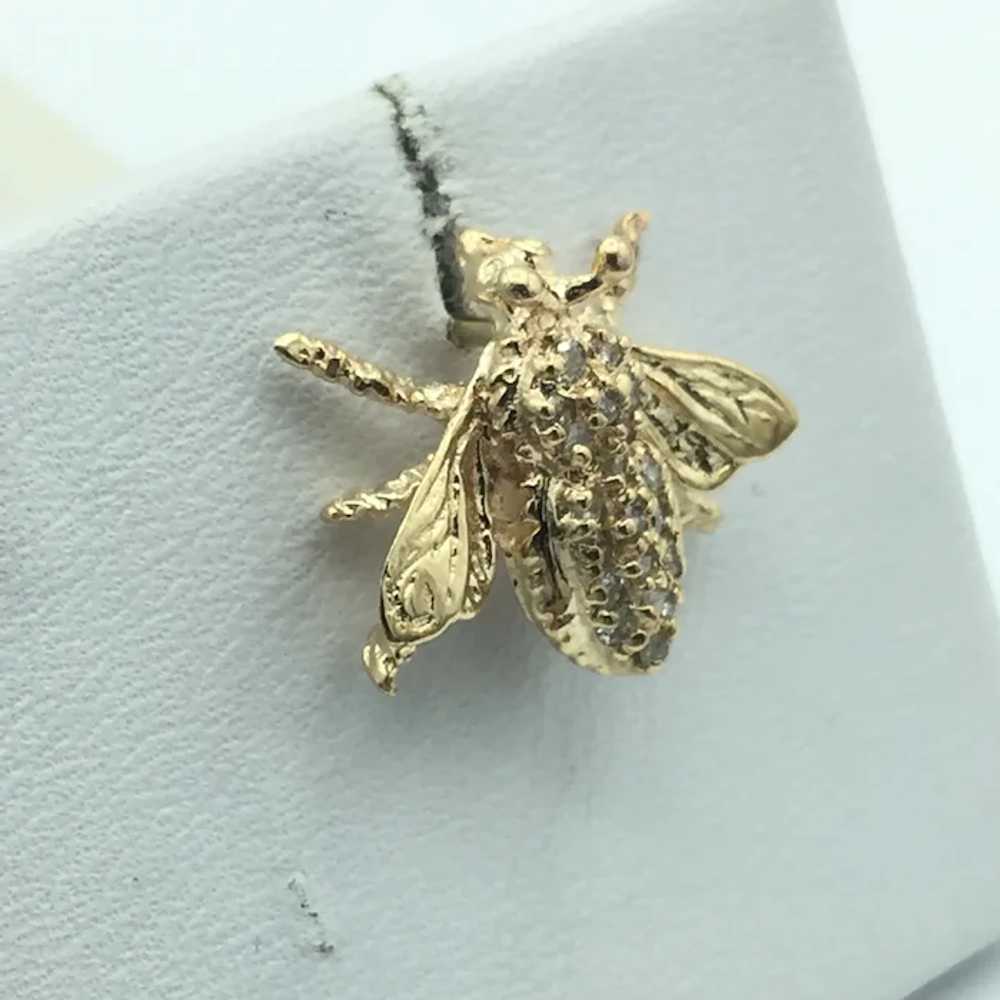 14KY 0.20ctw Bee Pin - image 3