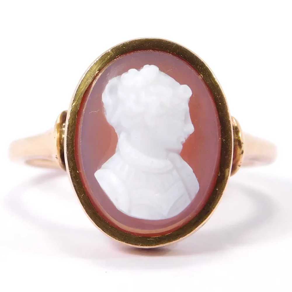 10K Victorian Hardstone Cameo Ring - image 2