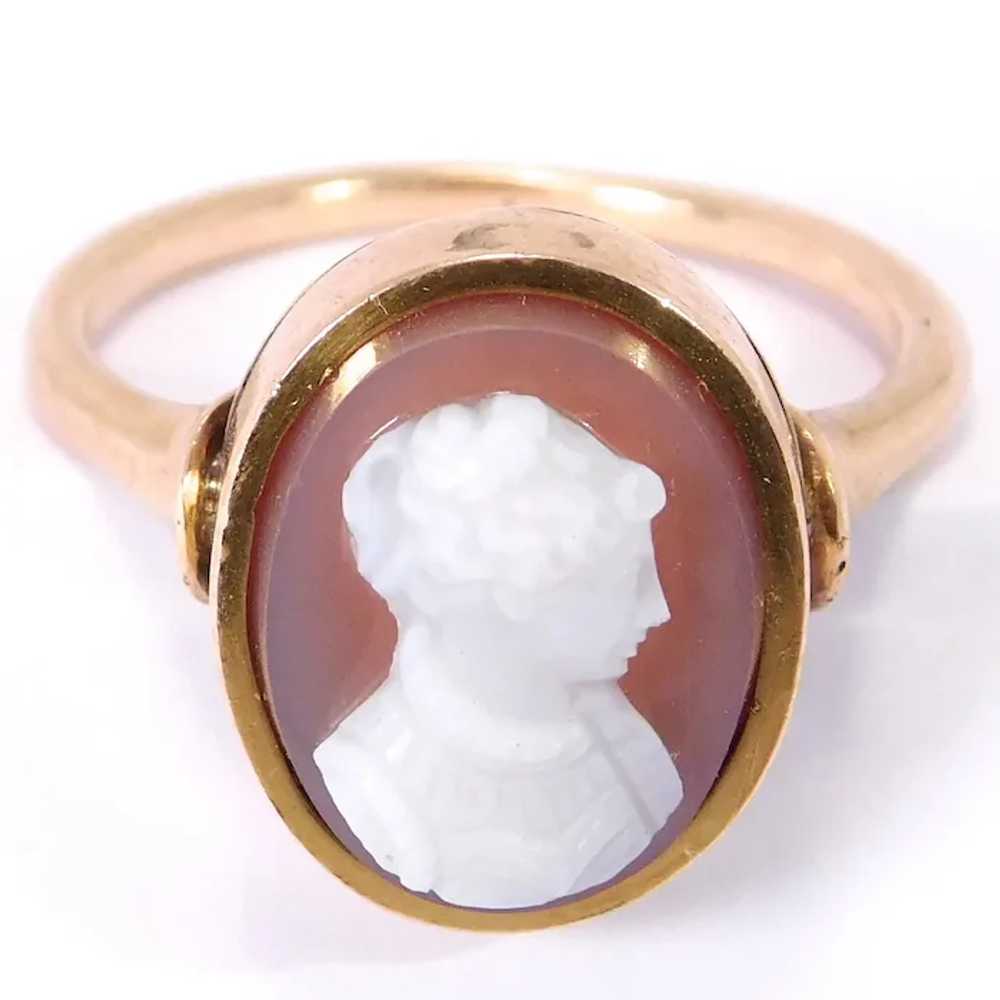 10K Victorian Hardstone Cameo Ring - image 5