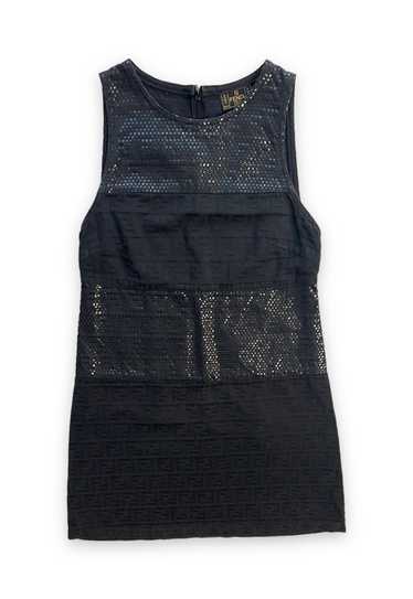 Vintage Fendi dress black sparkly FF zucca zucchin