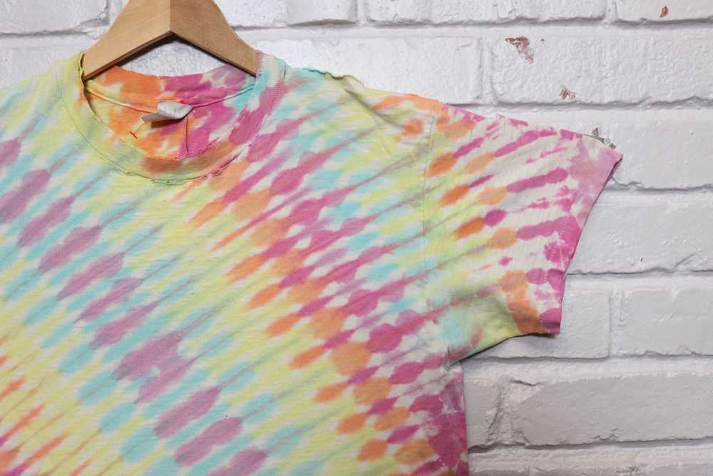 80s multicolor tie dye tee shirt size large - image 2