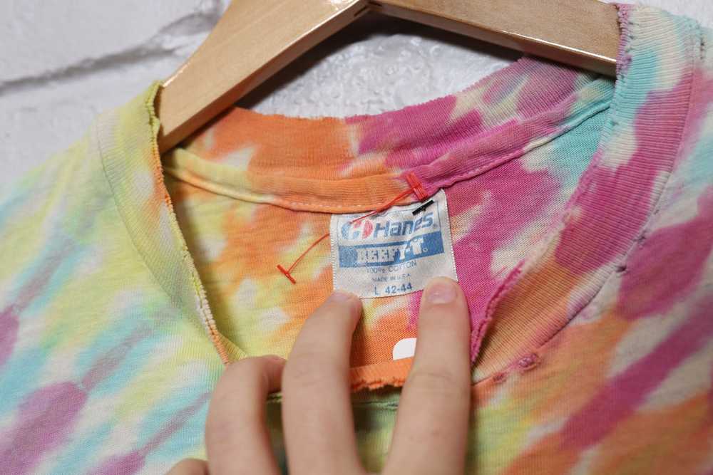 80s multicolor tie dye tee shirt size large - image 4