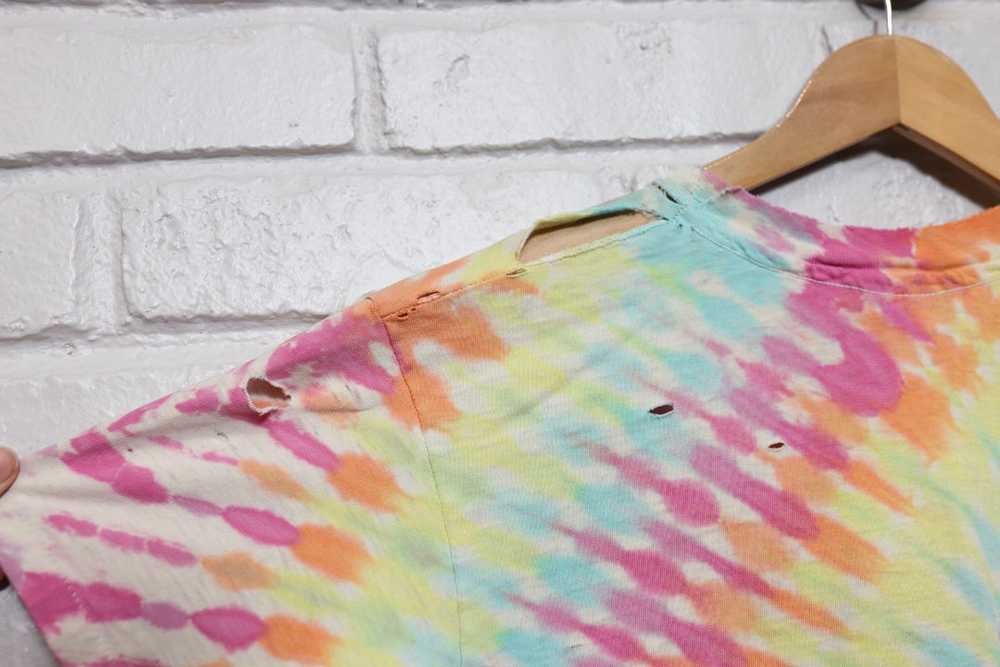 80s multicolor tie dye tee shirt size large - image 6