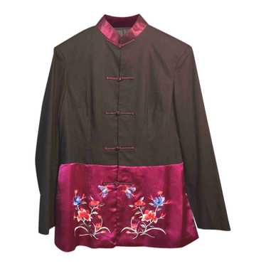 Silk shirt - Chinese shirt in black silk, and fus… - image 1