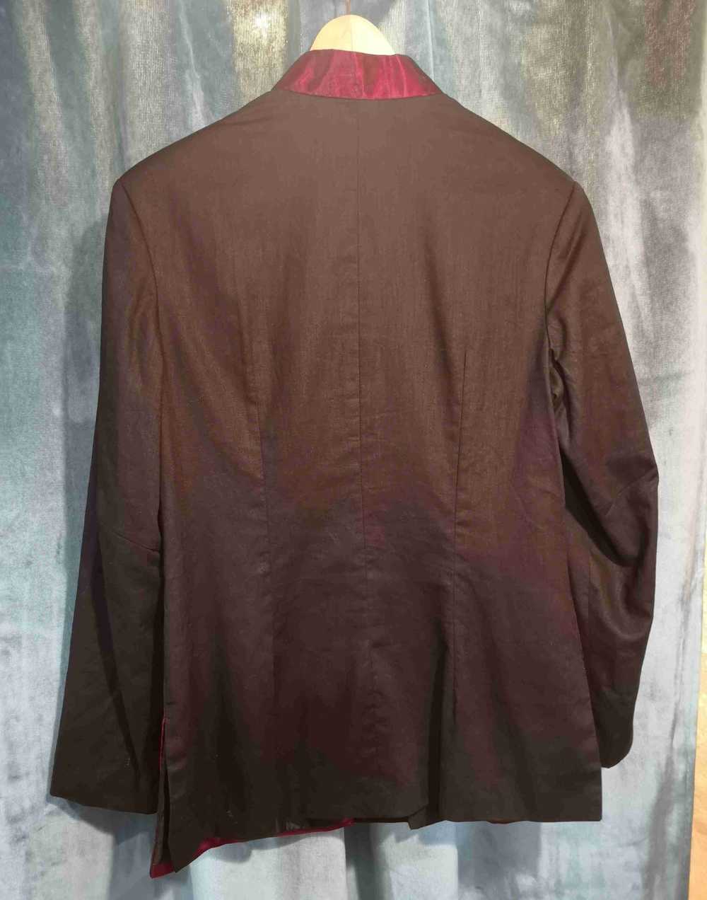 Silk shirt - Chinese shirt in black silk, and fus… - image 3