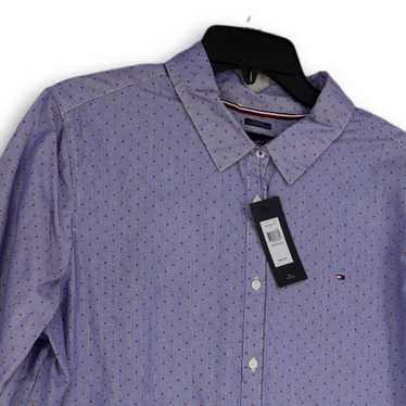 Tommy Hilfiger NWT Mens Blue Polka Dot Spread Col… - image 1