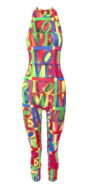 Versace Jeans Couture Neon 'Love' Print Catsuit, S