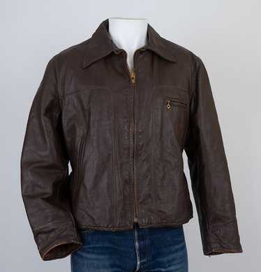 1950s Half Belt Leather Jacket