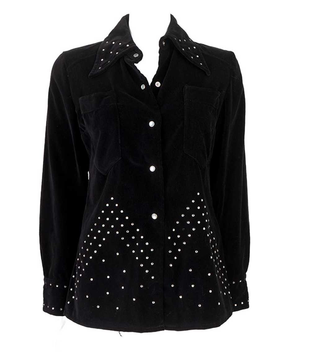 1970s Rock Star Studded Velvet Shirt Jac - image 1