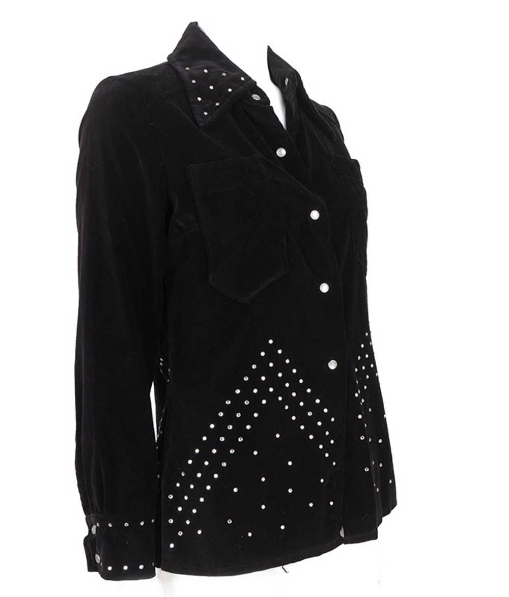 1970s Rock Star Studded Velvet Shirt Jac - image 3