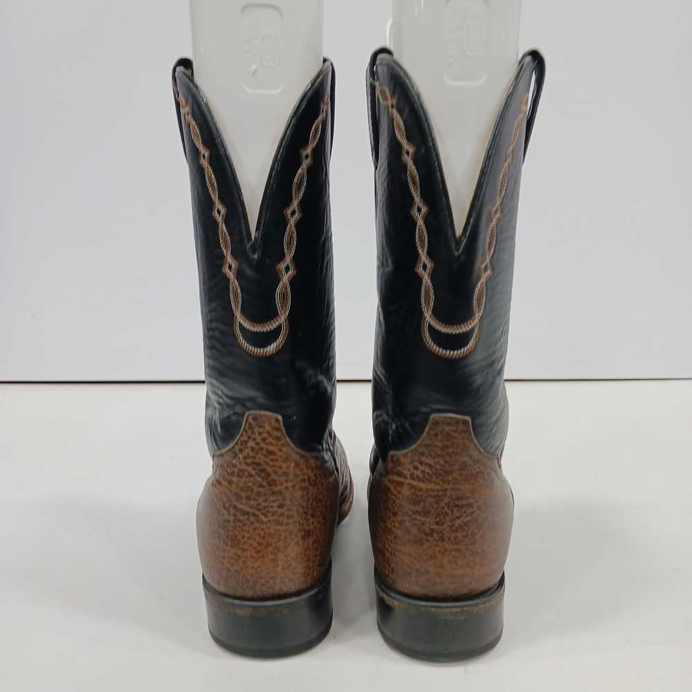 Men's Brown & Black Tony Lama Boots Size 11D - image 5