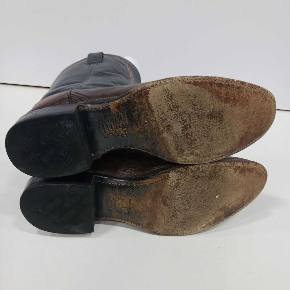 Men's Brown & Black Tony Lama Boots Size 11D - image 6