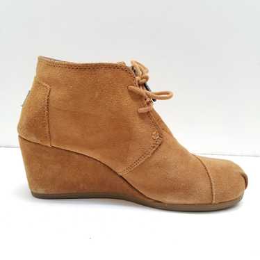 Toms Suede Desert Wedge Taupe 8.5 - image 1