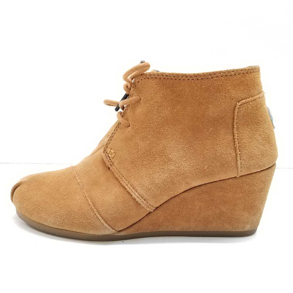 Toms Suede Desert Wedge Taupe 8.5 - image 2