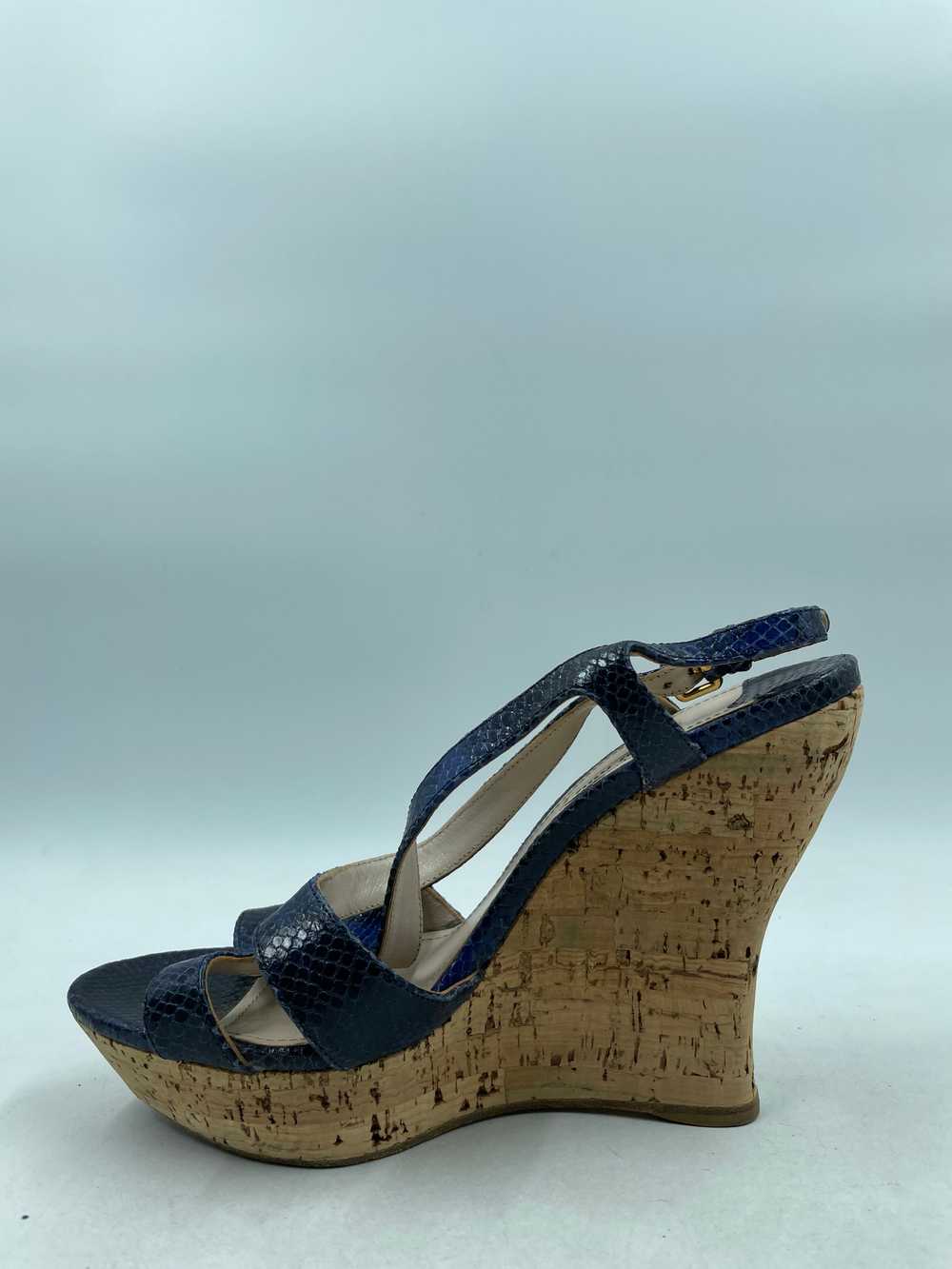 Authentic miu miu Blue Snakeskin Wedge Sandals W … - image 2