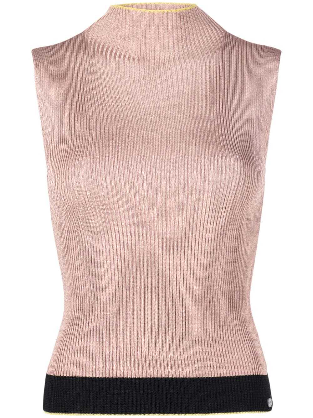 CHANEL Pre-Owned 1999 sleeveless ribbed top - Pink - image 1