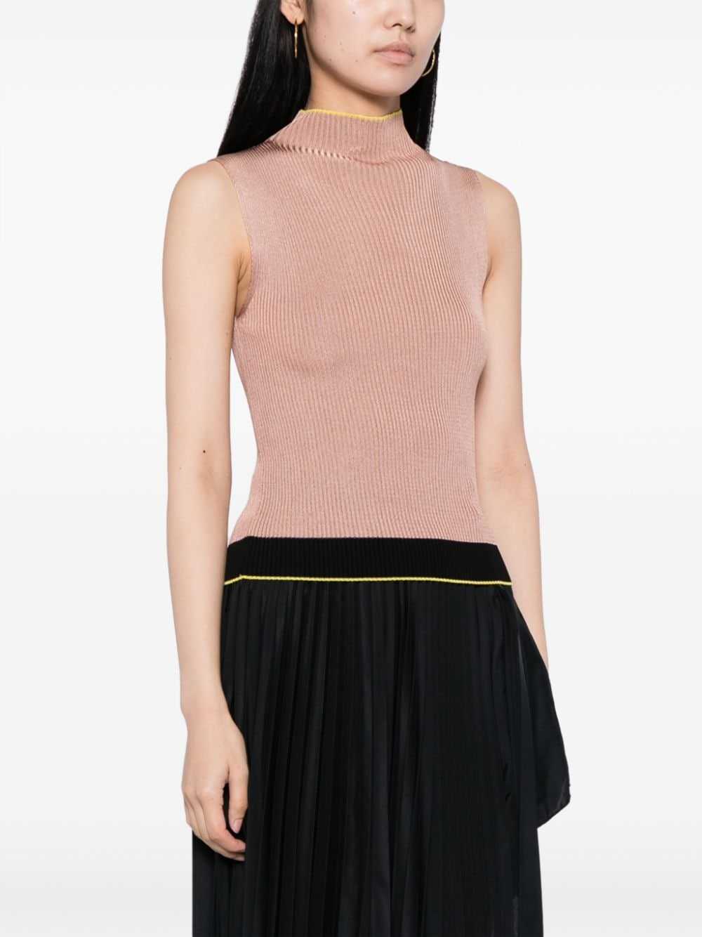 CHANEL Pre-Owned 1999 sleeveless ribbed top - Pink - image 3