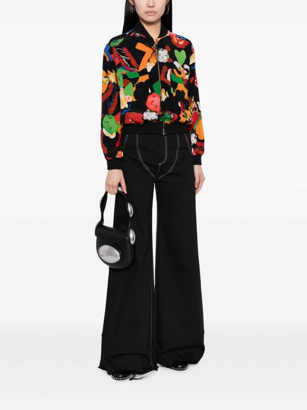 CHANEL Pre-Owned 1992 floral-print silk bomber ja… - image 2