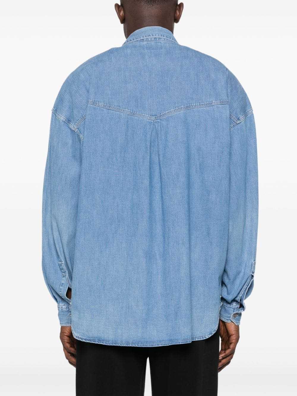 Versace Pre-Owned 2000s long-sleeve denim shirt -… - image 4