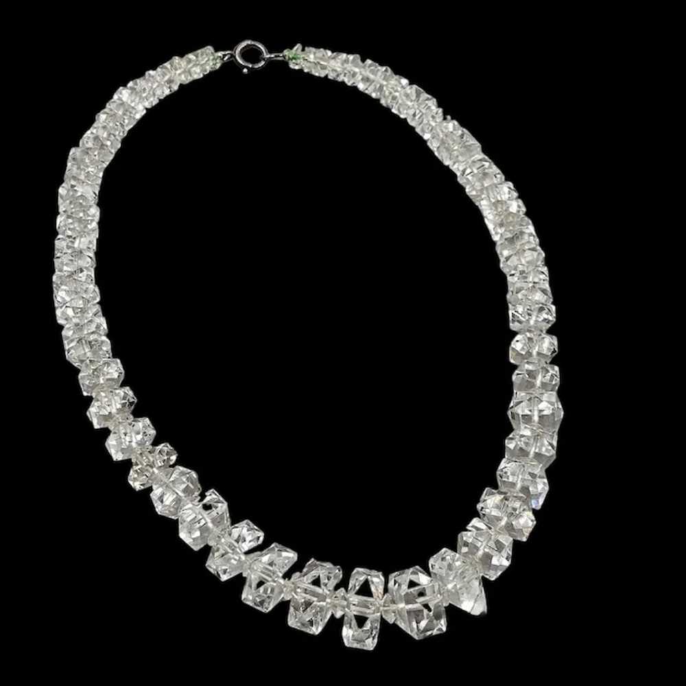 Art Deco Faceted Rock Crystal Graduated Necklace … - image 2