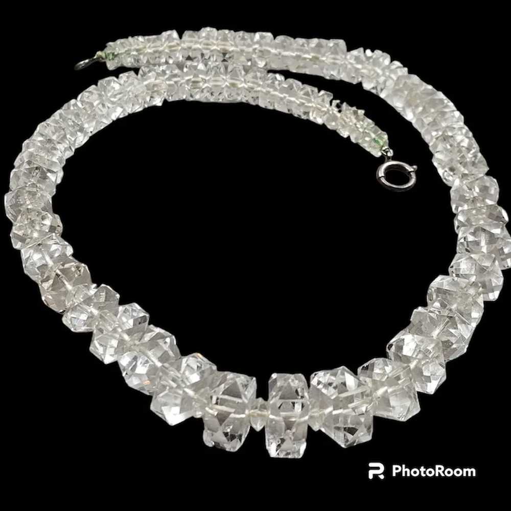 Art Deco Faceted Rock Crystal Graduated Necklace … - image 3