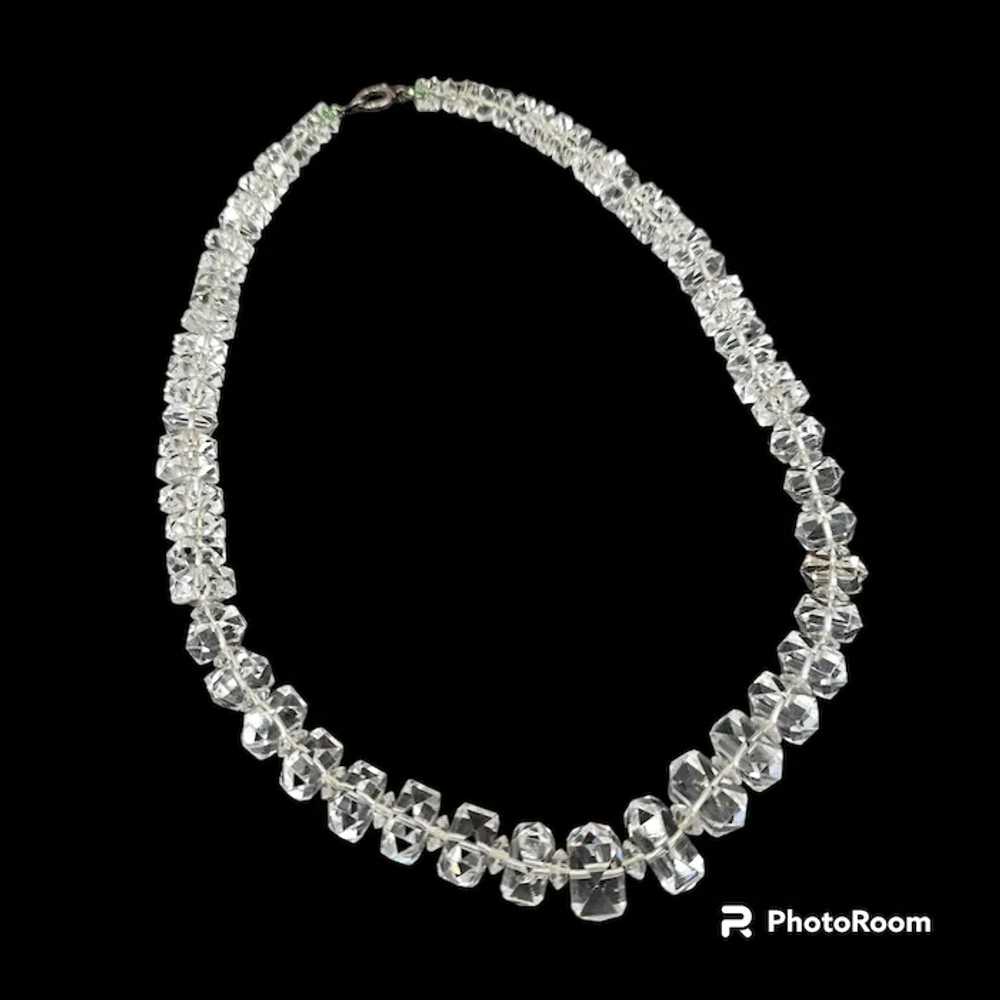 Art Deco Faceted Rock Crystal Graduated Necklace … - image 4
