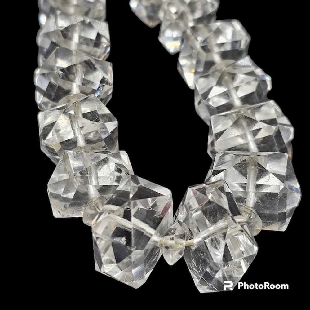 Art Deco Faceted Rock Crystal Graduated Necklace … - image 6