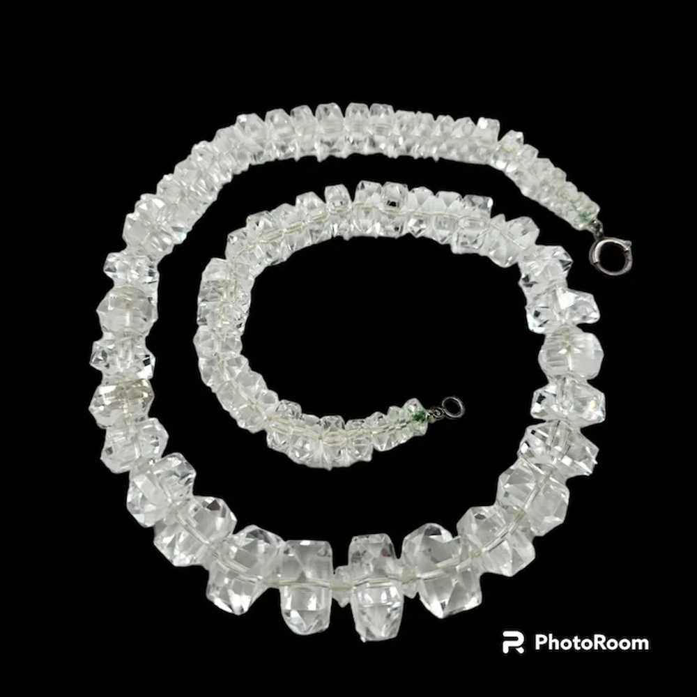 Art Deco Faceted Rock Crystal Graduated Necklace … - image 7