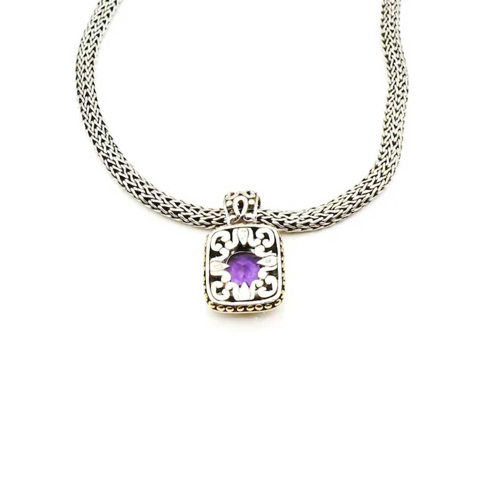 John Hardy Amethyst Pendant Necklace in Sterling … - image 2