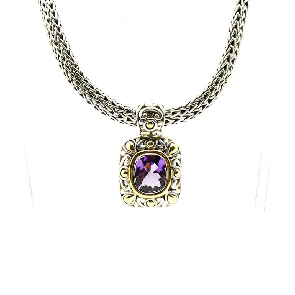 John Hardy Amethyst Pendant Necklace in Sterling … - image 7