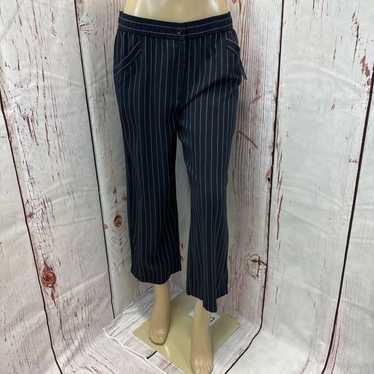 EILEEN FISHER BLACK PINSTRIPED CROPPED PANTS SIZE… - image 1