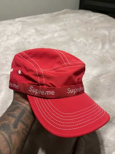 SUPREME New York Reflective Tab Pocket Camp Cap RED Hat Adjustable. New S/S  2018