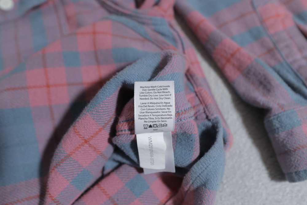 Vintage Free Assembly Pink and Blue Flannel (XXL) - image 10