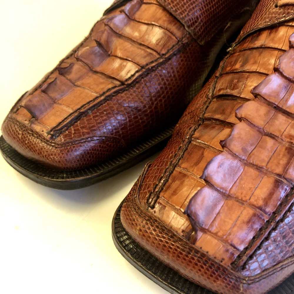 Unkwn David Eden Brown HORNBACK Alligator Croc LI… - image 11