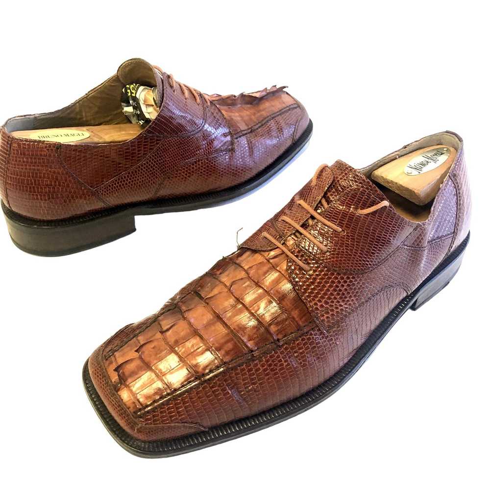 Unkwn David Eden Brown HORNBACK Alligator Croc LI… - image 2