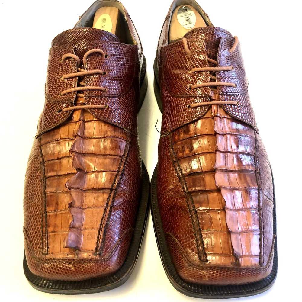 Unkwn David Eden Brown HORNBACK Alligator Croc LI… - image 3