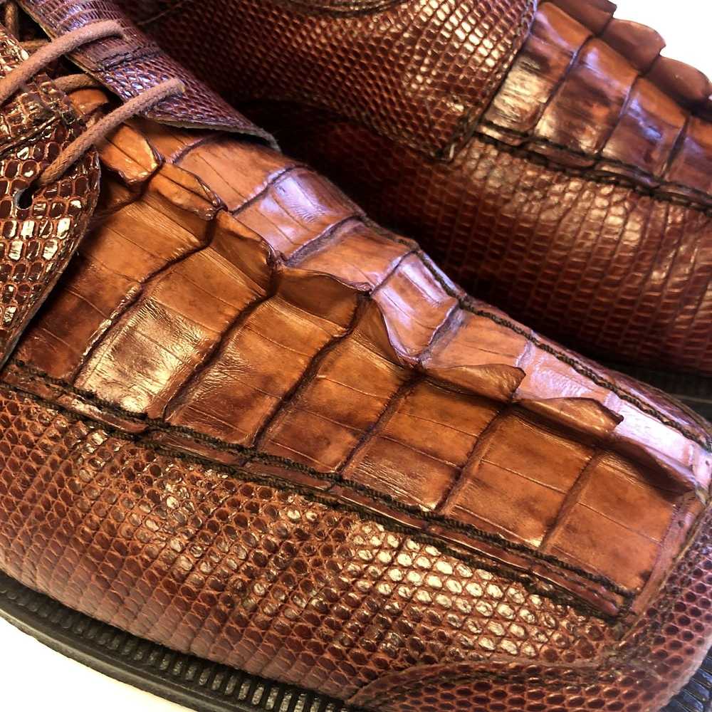 Unkwn David Eden Brown HORNBACK Alligator Croc LI… - image 6